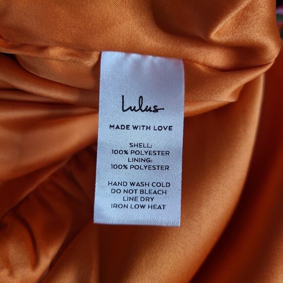 LULU'S Sweetest Song Orange Floral Backless Long Sleeve Romper Medium Summer NEW - Picture 11 of 15